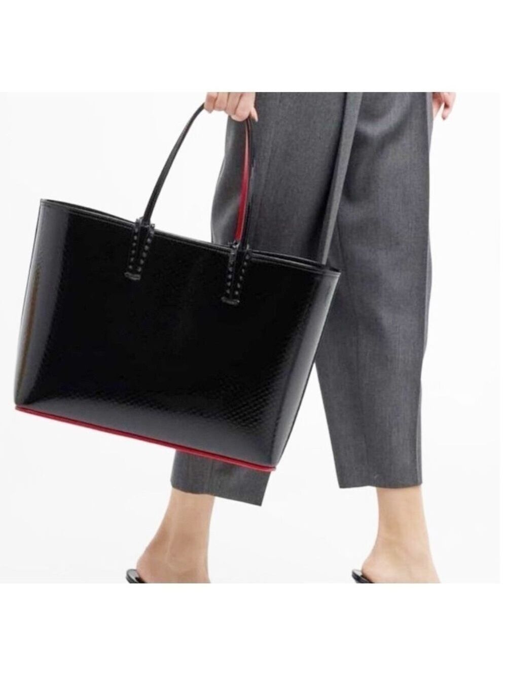 Christian Louboutin Large Cabata Birdy Tote – Black Patent